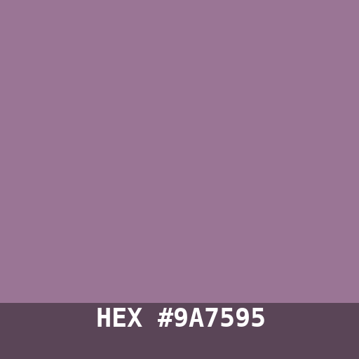 #9A7595 hex color swatch