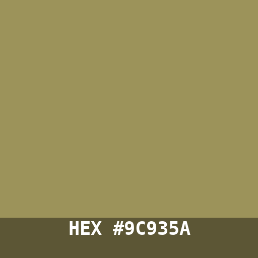 #9C935A hex color swatch