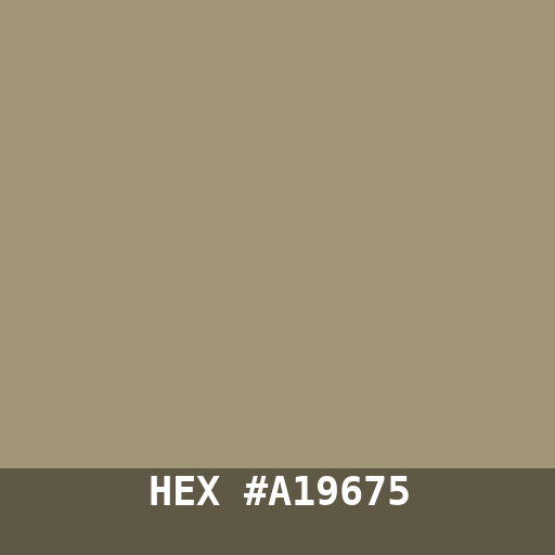 #A19675 hex color swatch