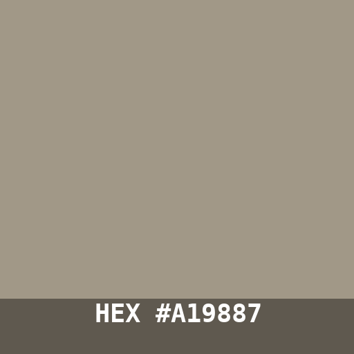 #A19887 hex color swatch