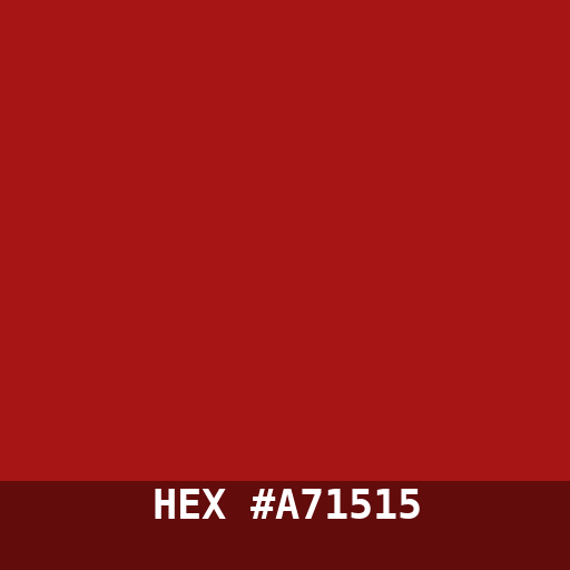 #A71515 hex color swatch