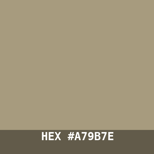 #A79B7E hex color swatch