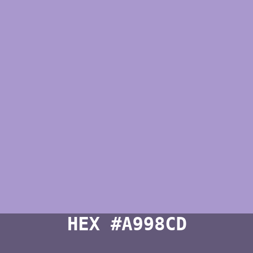 #A998CD hex color swatch