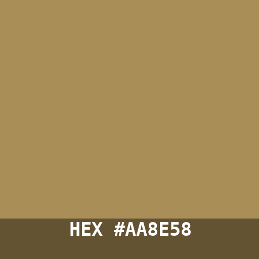 #AA8E58 hex color swatch