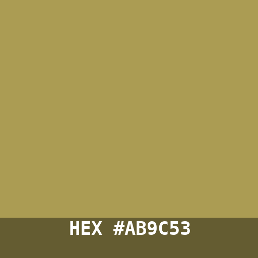 #AB9C53 hex color swatch