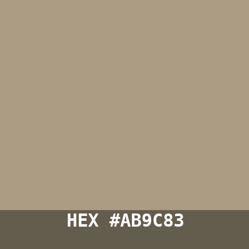 #AB9C83 hex color swatch