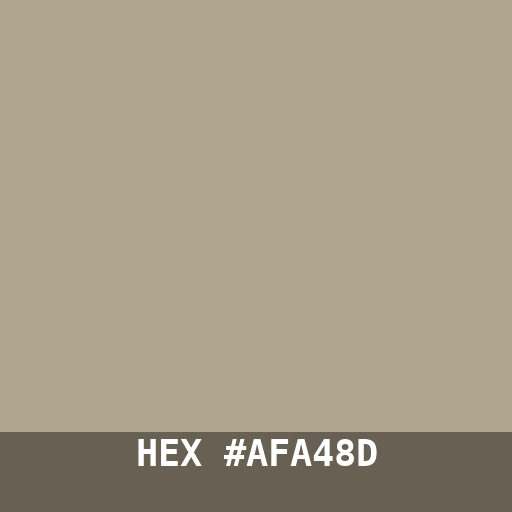 #AFA48D hex color swatch