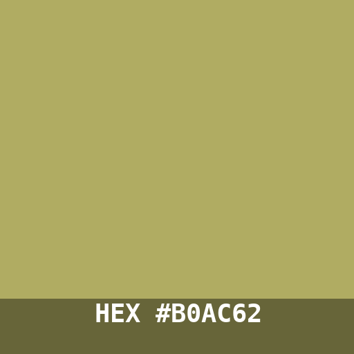 #B0AC62 hex color swatch