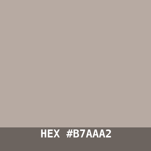 #B7AAA2 hex color swatch