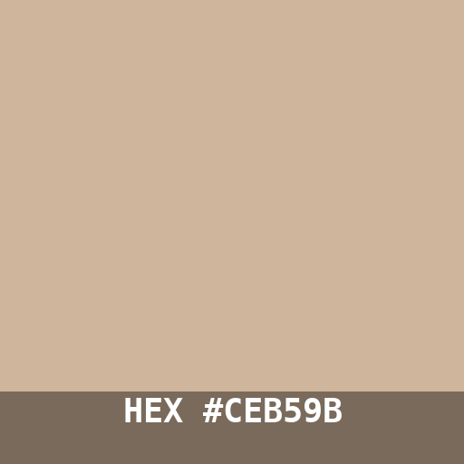 #CEB59B hex color swatch