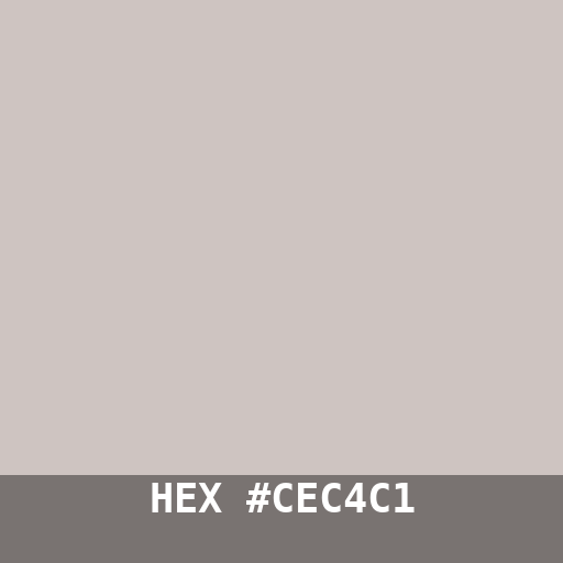 #CEC4C1 hex color swatch