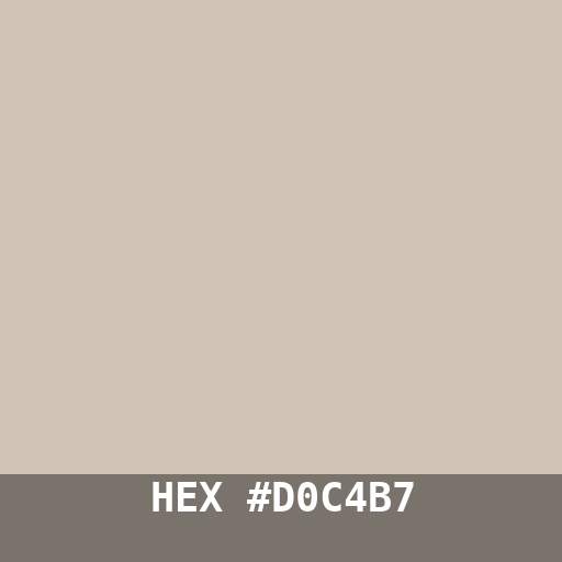 #D0C4B7 hex color swatch