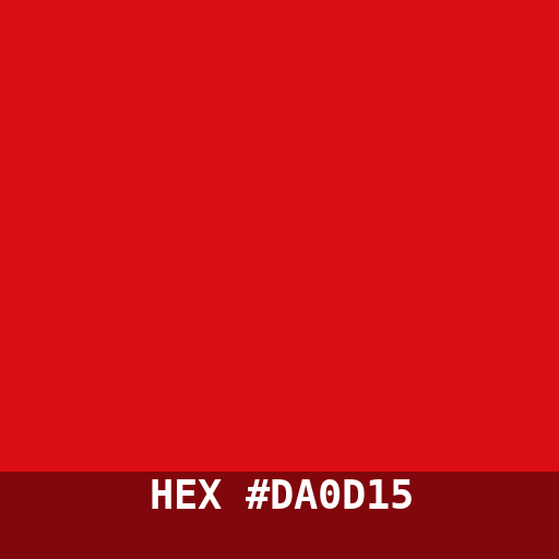#DA0D15 hex color swatch