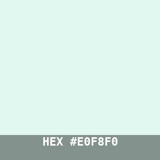 #E0F8F0 hex color swatch