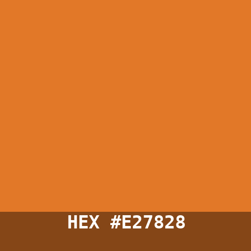 #E27828 hex color swatch
