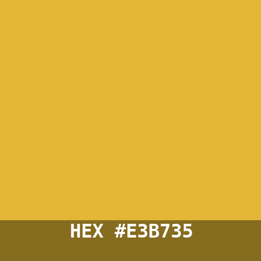 #E3B735 hex color swatch