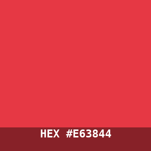 #E63844 hex color swatch