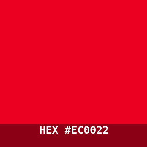 #EC0022 hex color swatch