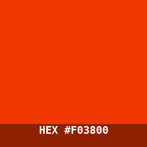 #F03800 hex color swatch