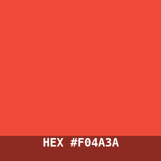 #F04A3A hex color swatch