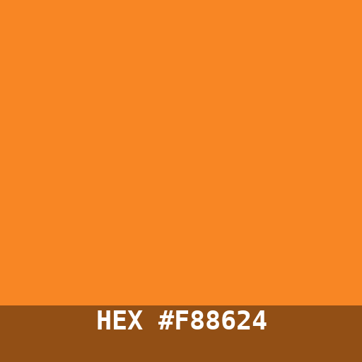 #F88624 hex color swatch