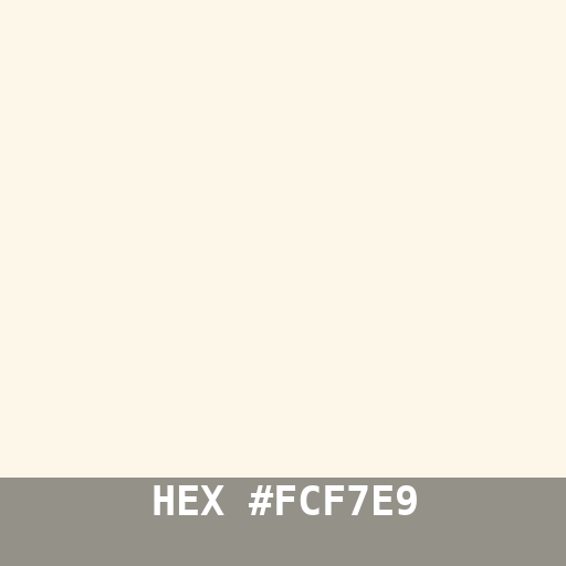 #FCF7E9 hex color swatch