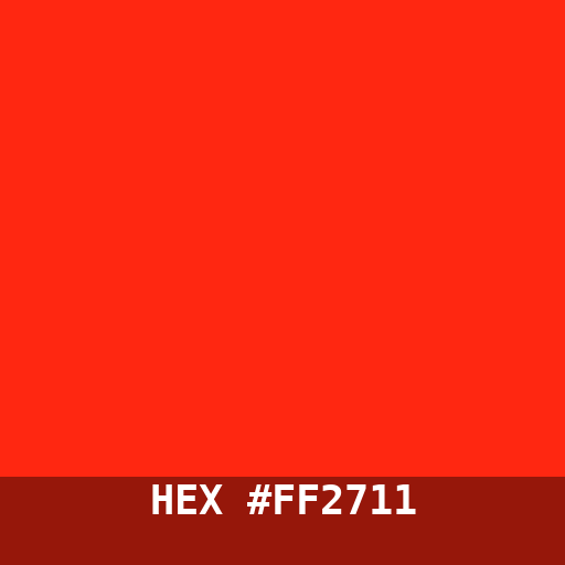 #FF2711 hex color swatch