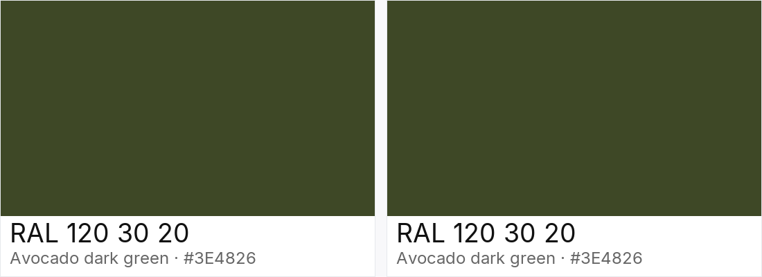 RAL 120 30 20 vs RAL 120 30 20 — side-by-side RAL color comparison