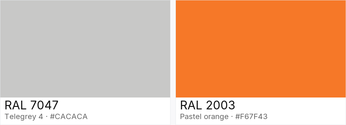 RAL 7047 vs RAL 2003 — side-by-side RAL color comparison